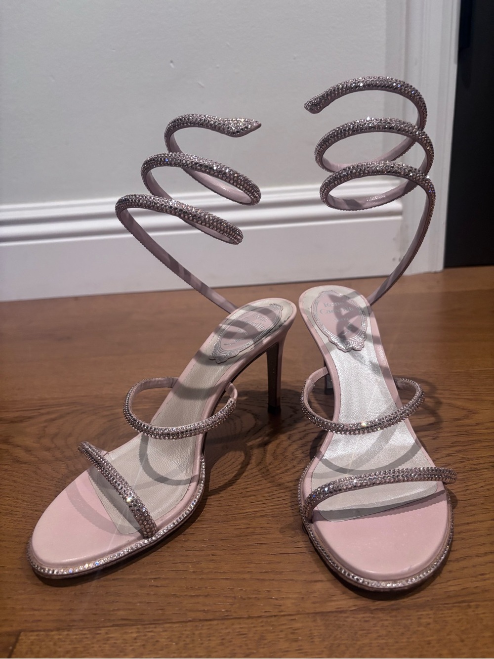 Rene Caovilla Cleo Blush Pink heels
